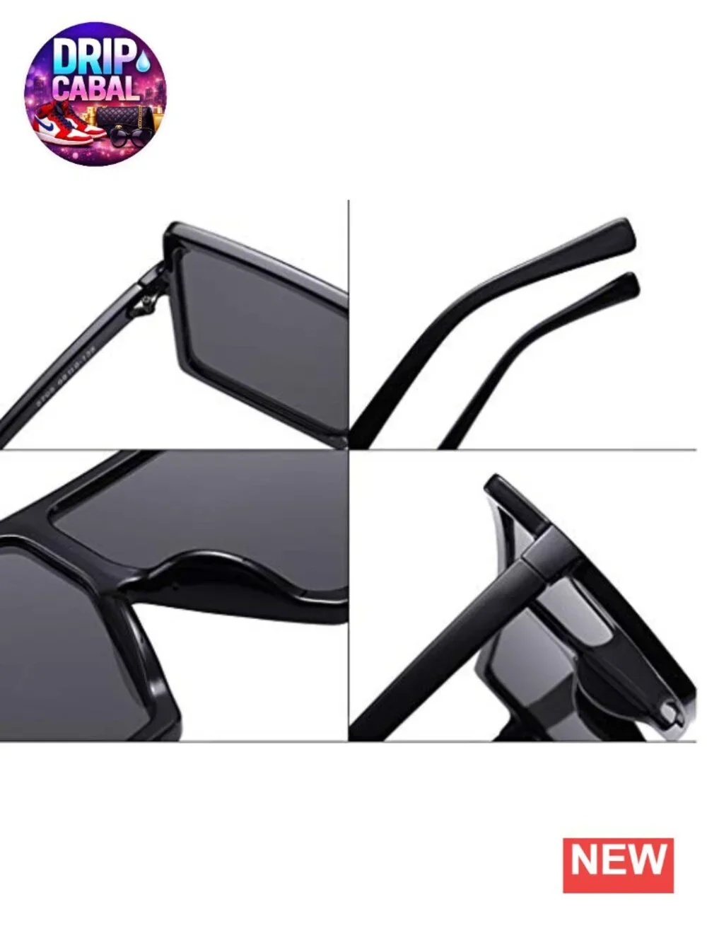 Oversized Square Sunglasses Flat Top Fashion Shades UV Protection